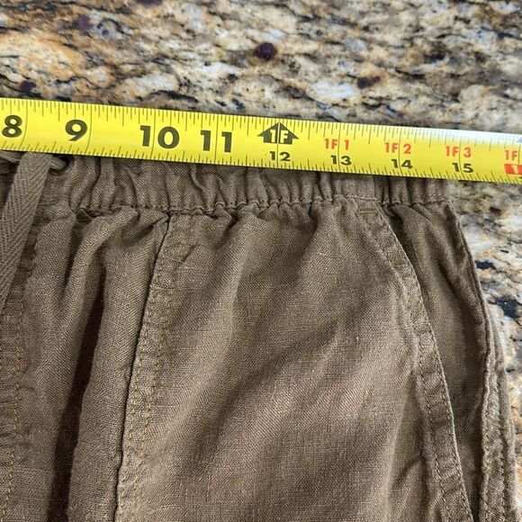 Rachel Roy Brown Linen Tapered Leg Drawstring Waist Pants Size M - Picture 7 of 9